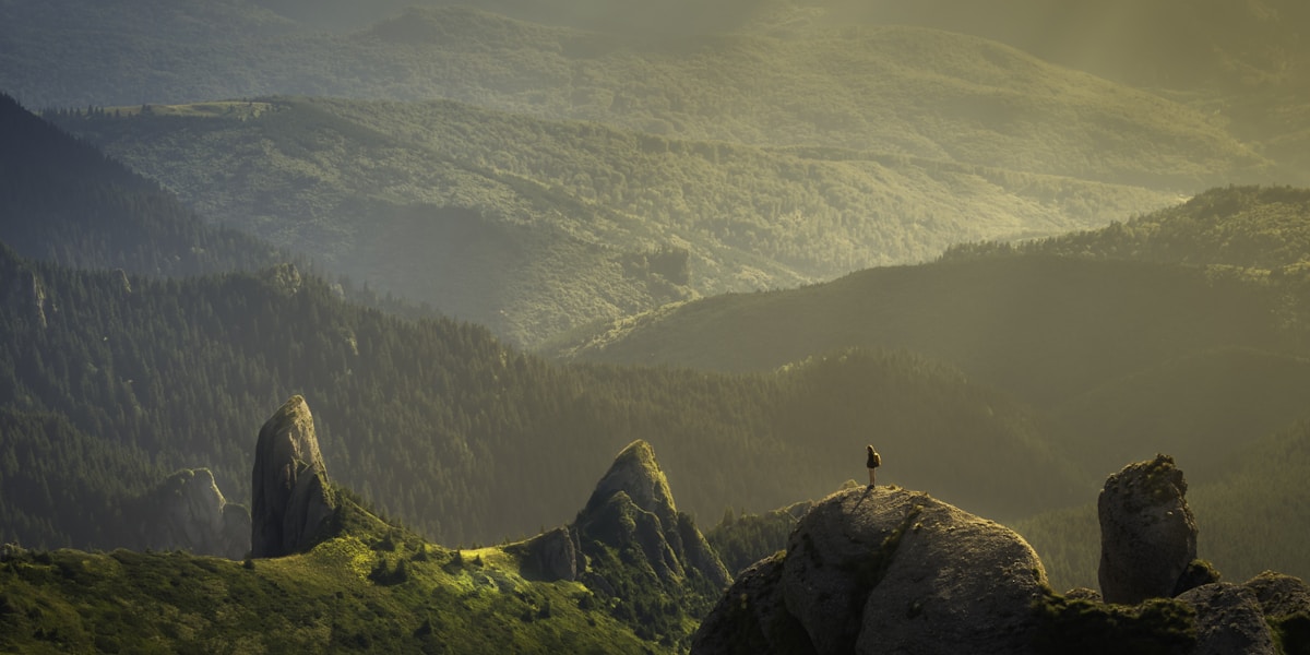 Sunrise over mountain peaks