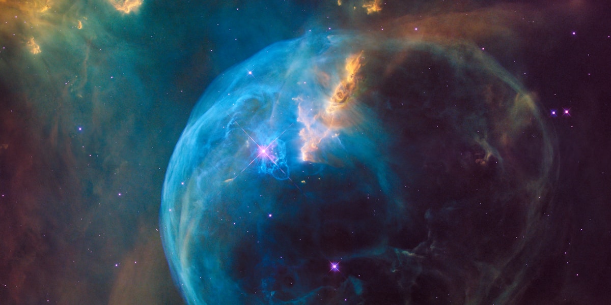 A glowing nebula in deep space