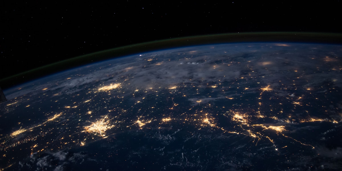 The Earth seen from space with city lights