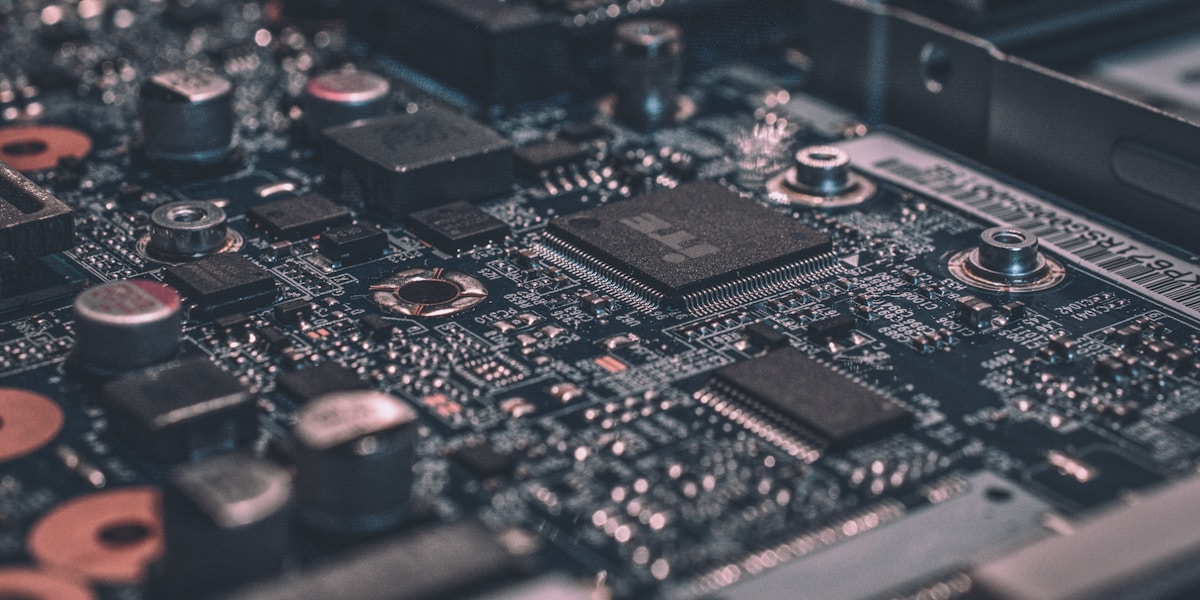 Close-up of a computer circuit board